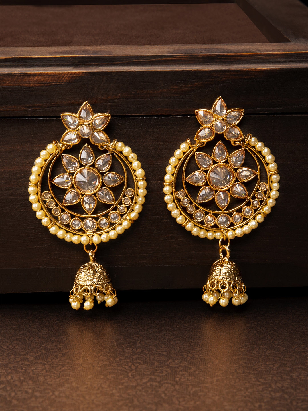 Buy Rubans Gold Toned Classic Jhumkas - Earrings for Women 8940437 | Myntra
