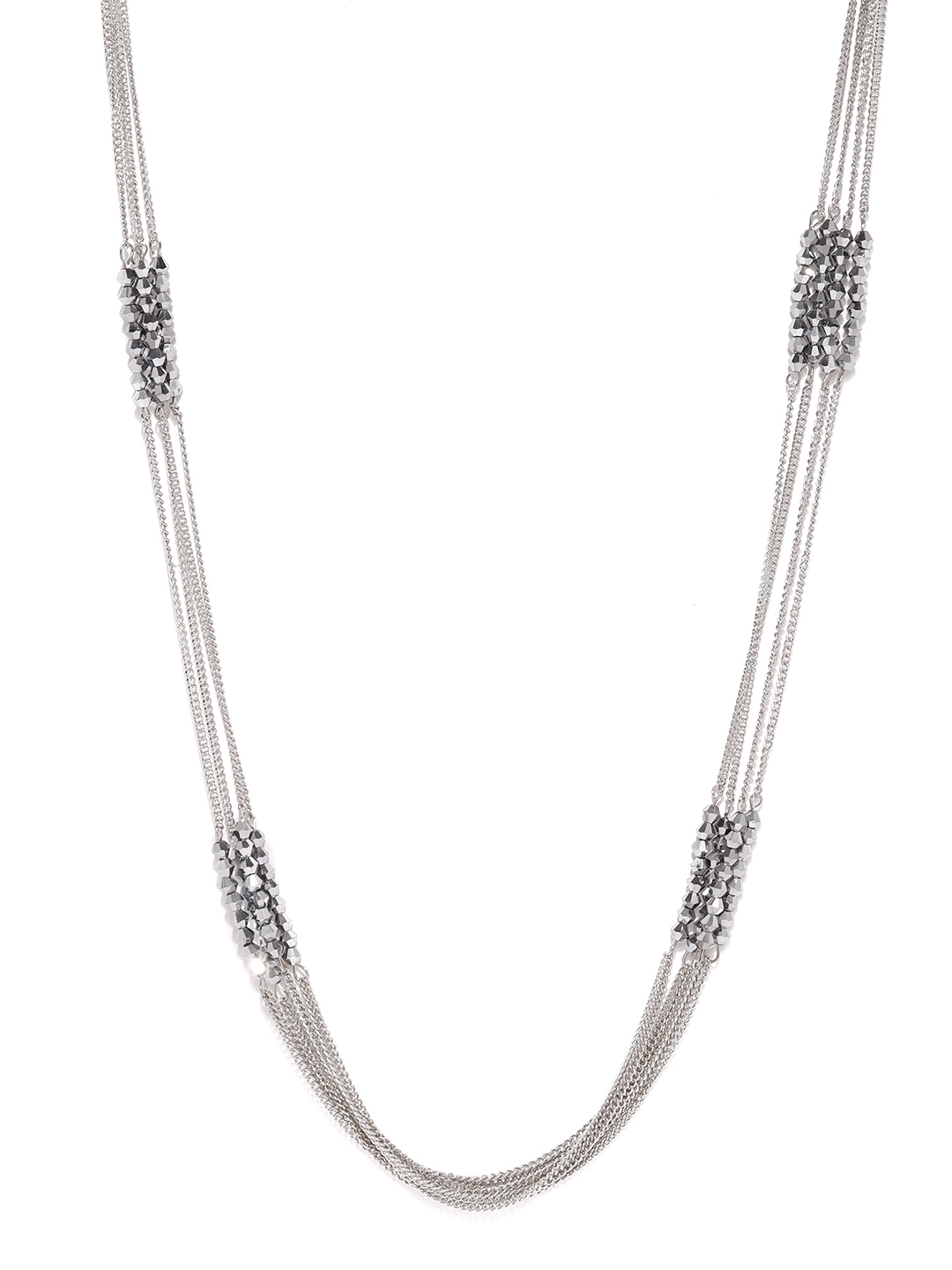 Buy Ayesha Silver Toned Layered Necklace Necklace And Chains for