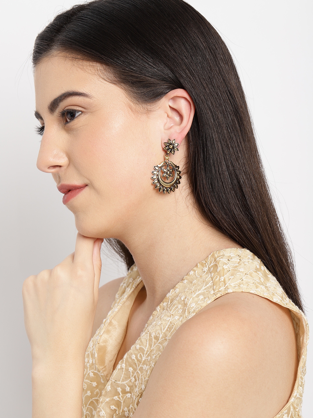 Buy Ayesha Gold Toned Floral Drop Earrings - Earrings for Women 8945173 ...