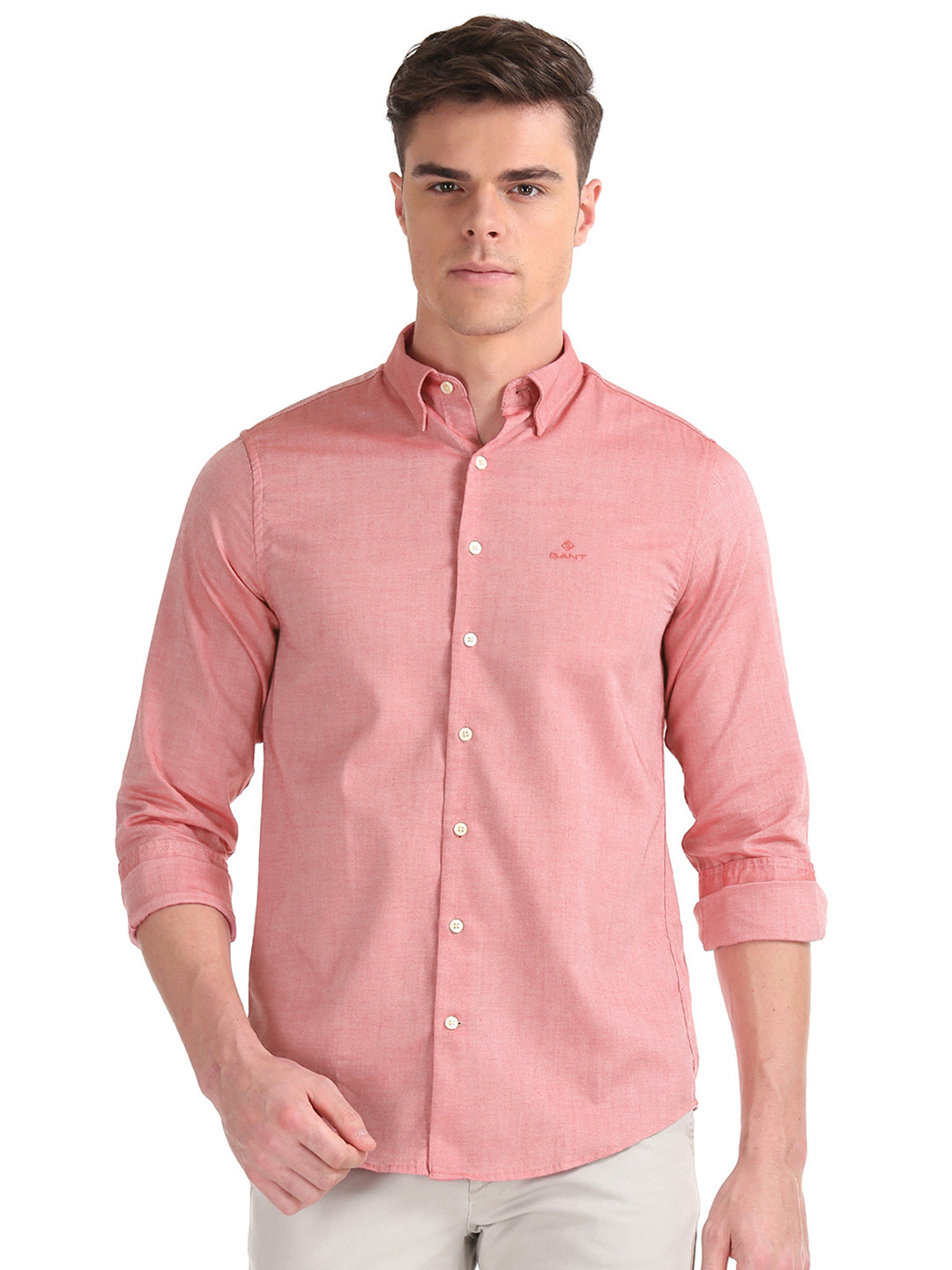 Buy GANT Men Red Regular Fit Solid Casual Shirt Shirts for Men 8948777 Myntra
