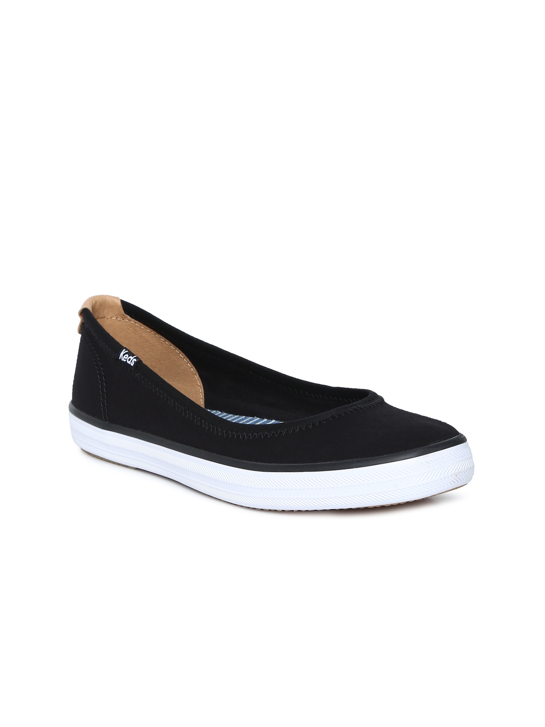 black leather keds slip ons