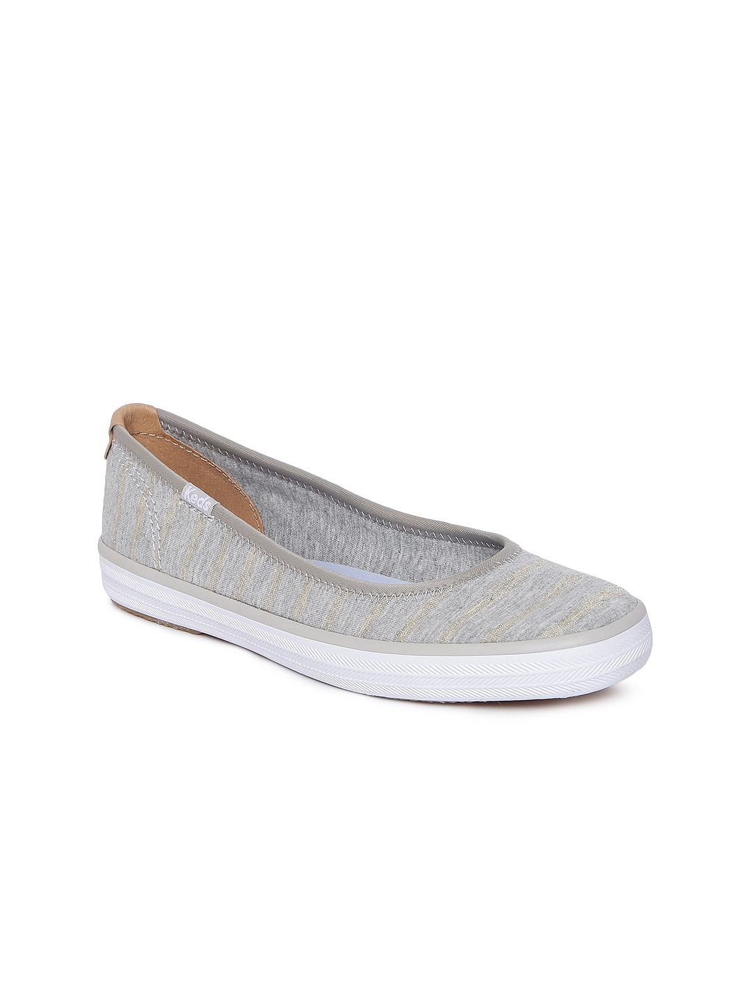 Buy Keds Women Grey & Gold Toned Striped Slip On Sneakers - Casual ...