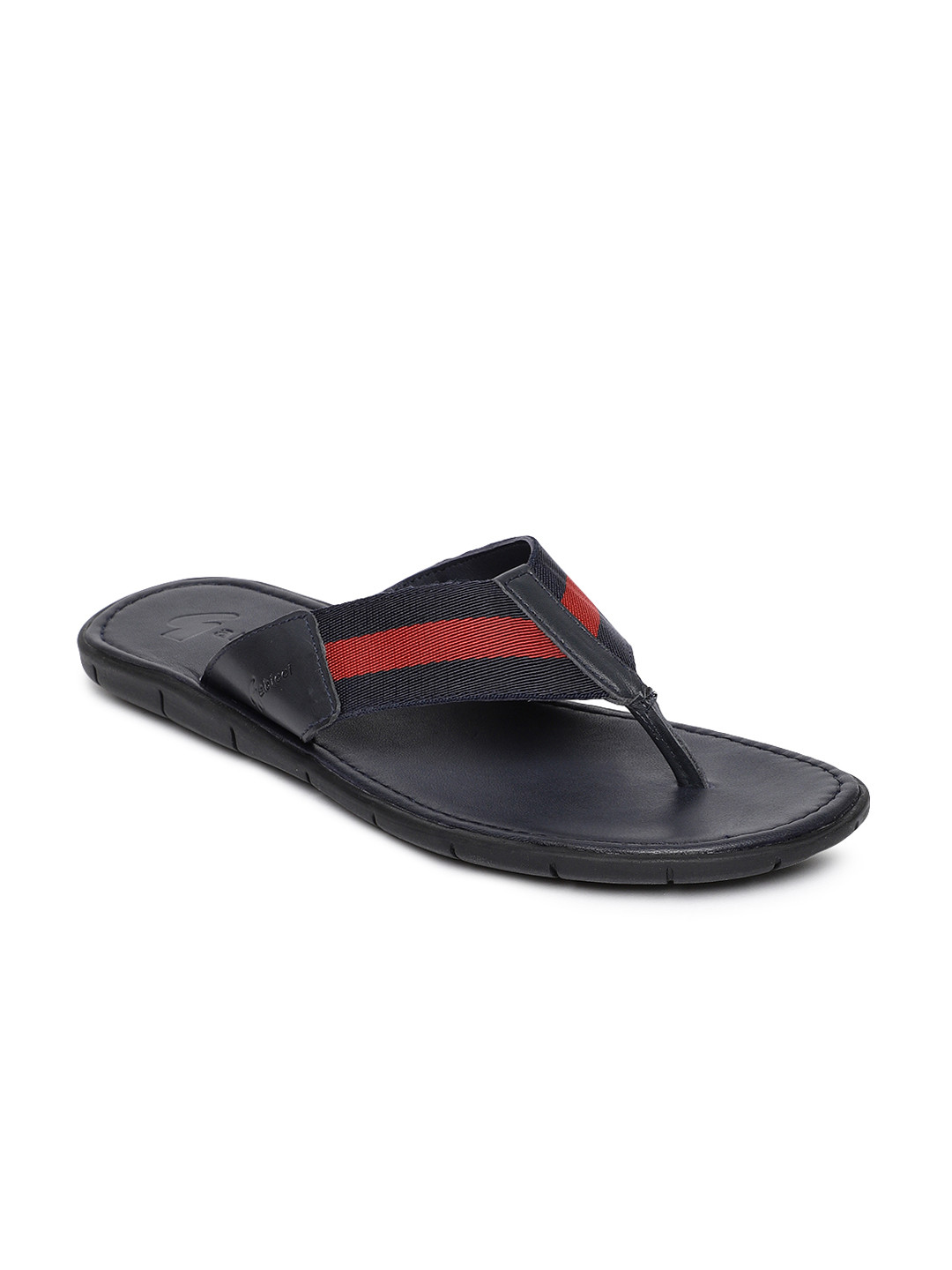Buy GABICCI Men Navy Blue & Red Striped Thong Flip Flops - Flip Flops for Men 8964581 | Myntra