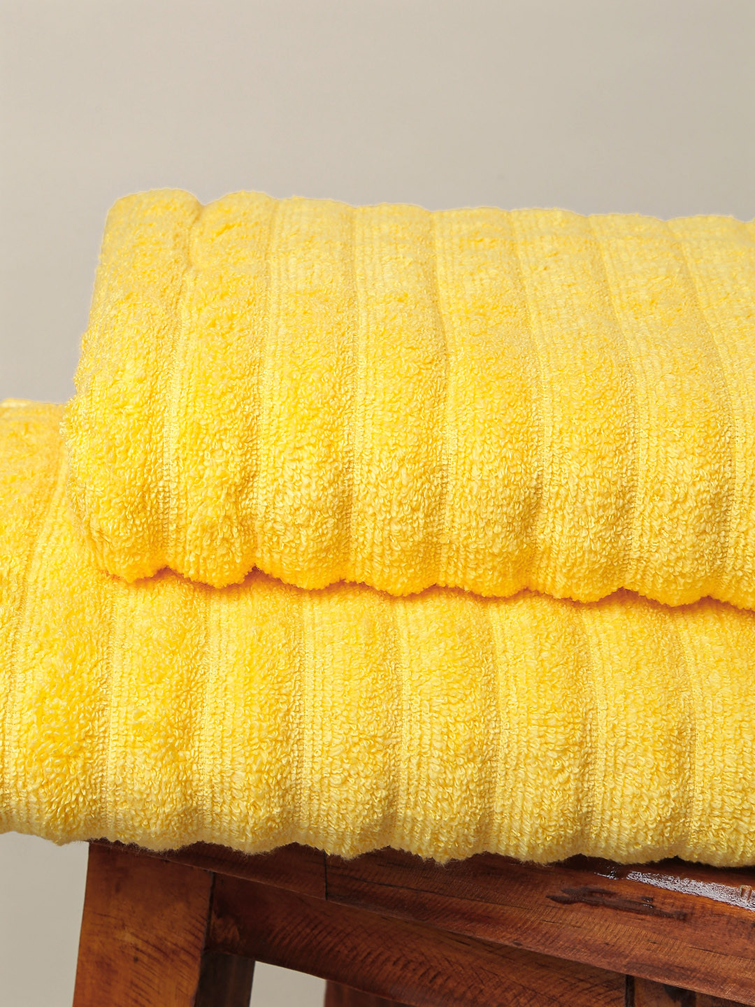 Buy Aura Yellow Pack Of 2 Solid Bath Towels Bath Towels for Unisex