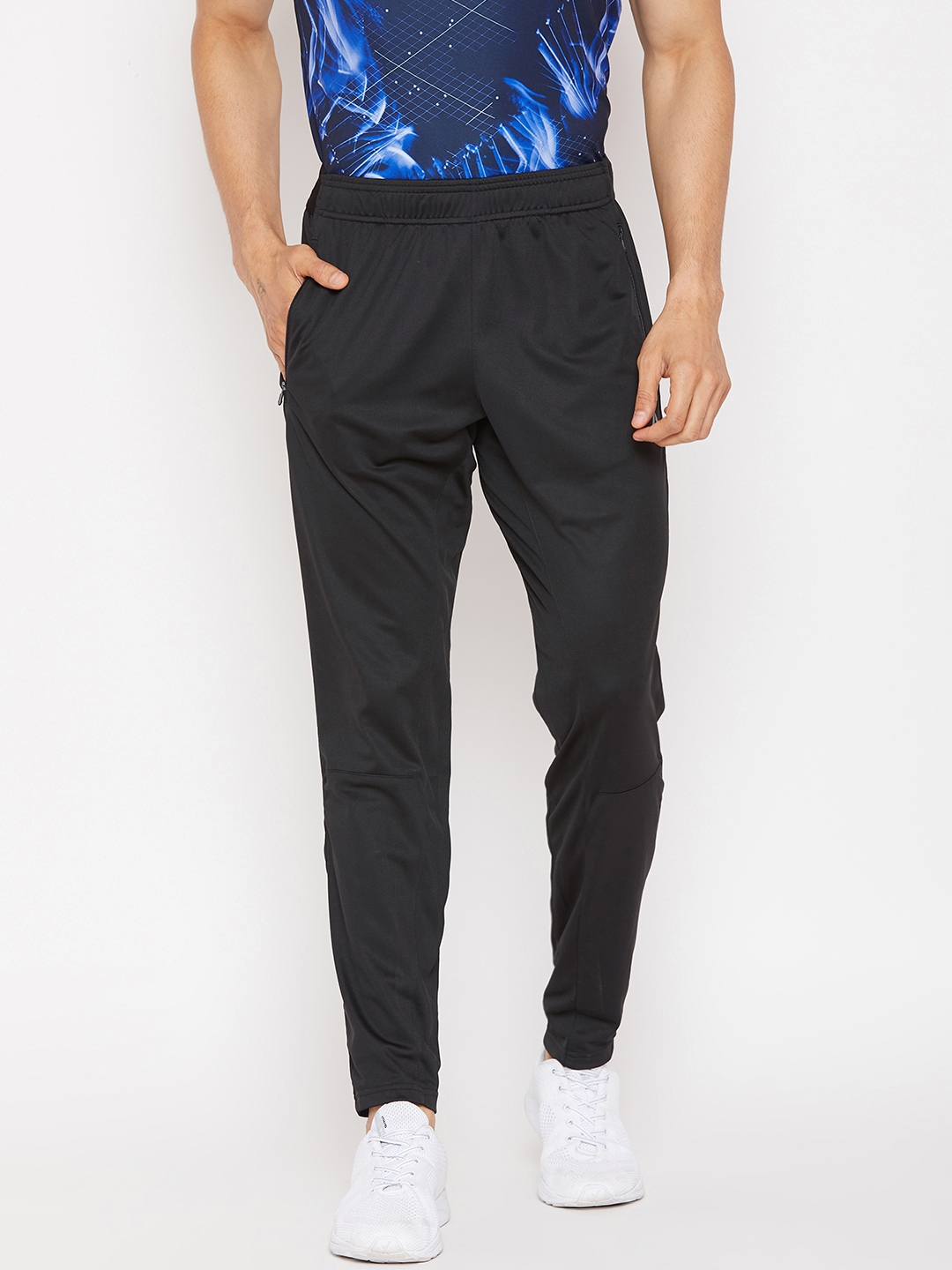 Buy Reebok Men Black Solid Structure Slim Fit Track Pants - Track Pants ...
