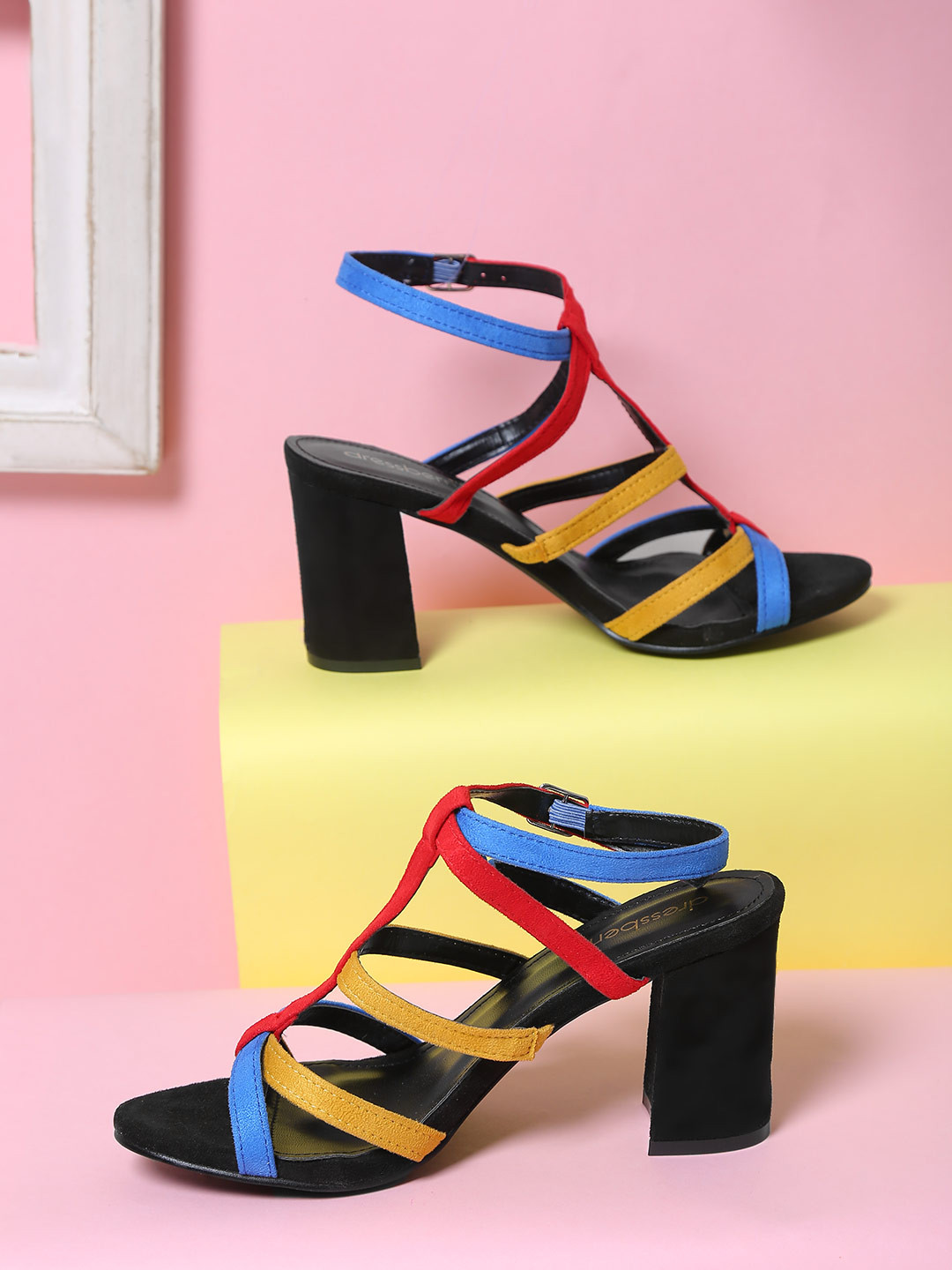Womens Quilted Padded High Heels Designer Sandals Cross Party Fashion Size New | eBay