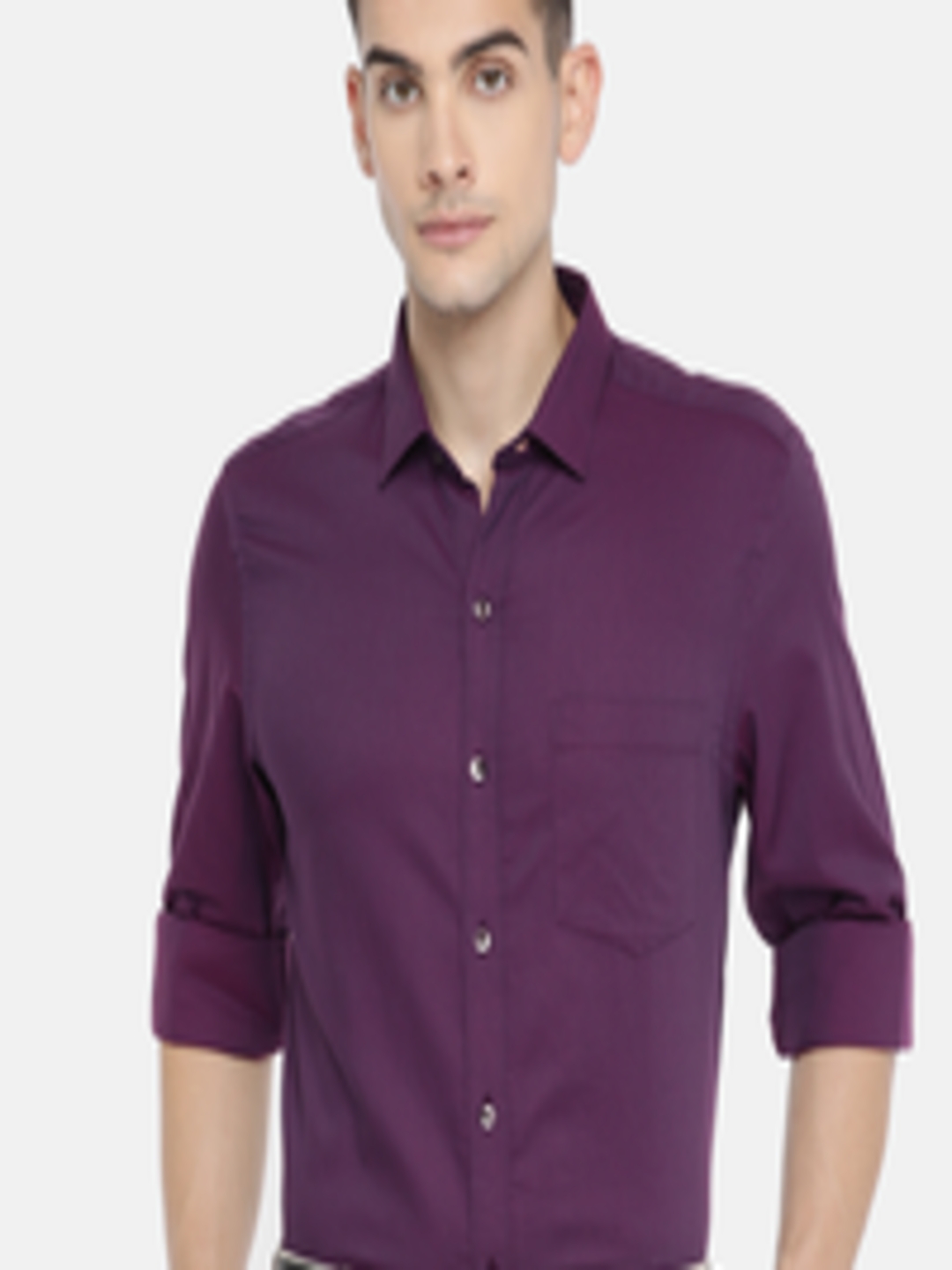 Buy John Players Men Purple Slim Fit Self Design Formal Shirt - Shirts ...