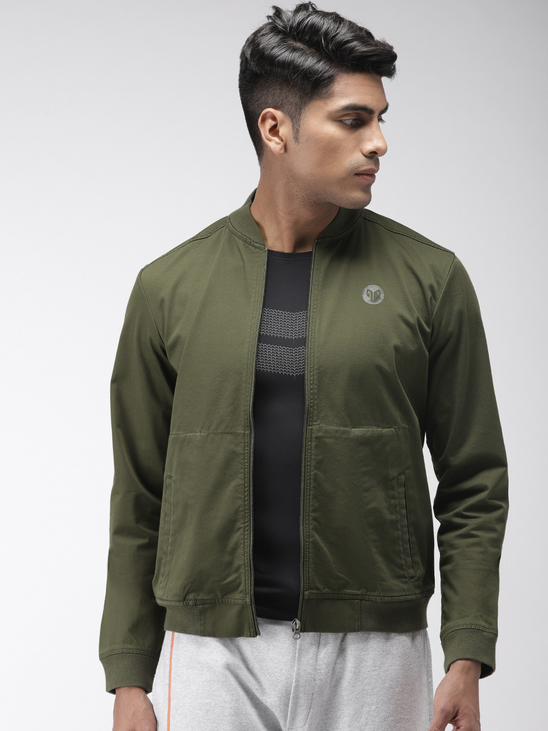 Buy 2GO Men Olive Green Solid Bomber Jacket Jackets for Men 8986335