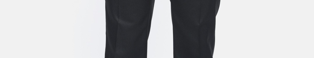 Buy Raymond Men Black Slim Fit Solid Formal Trousers - Trousers for Men ...
