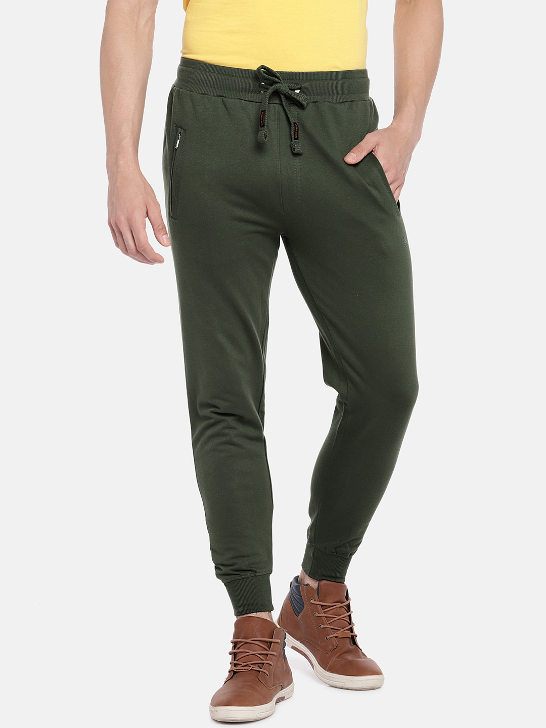 Buy Killer Men Olive Green Solid Joggers Track Pants for Men 8997363