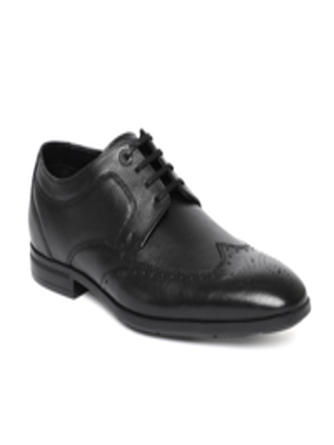 Buy Ruosh Men Black CAMEROON Textured Leather Formal Brogues - Formal ...