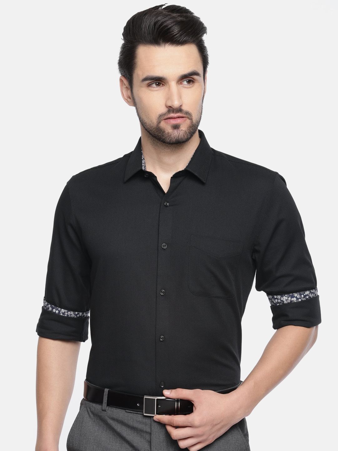 peter england shirts black