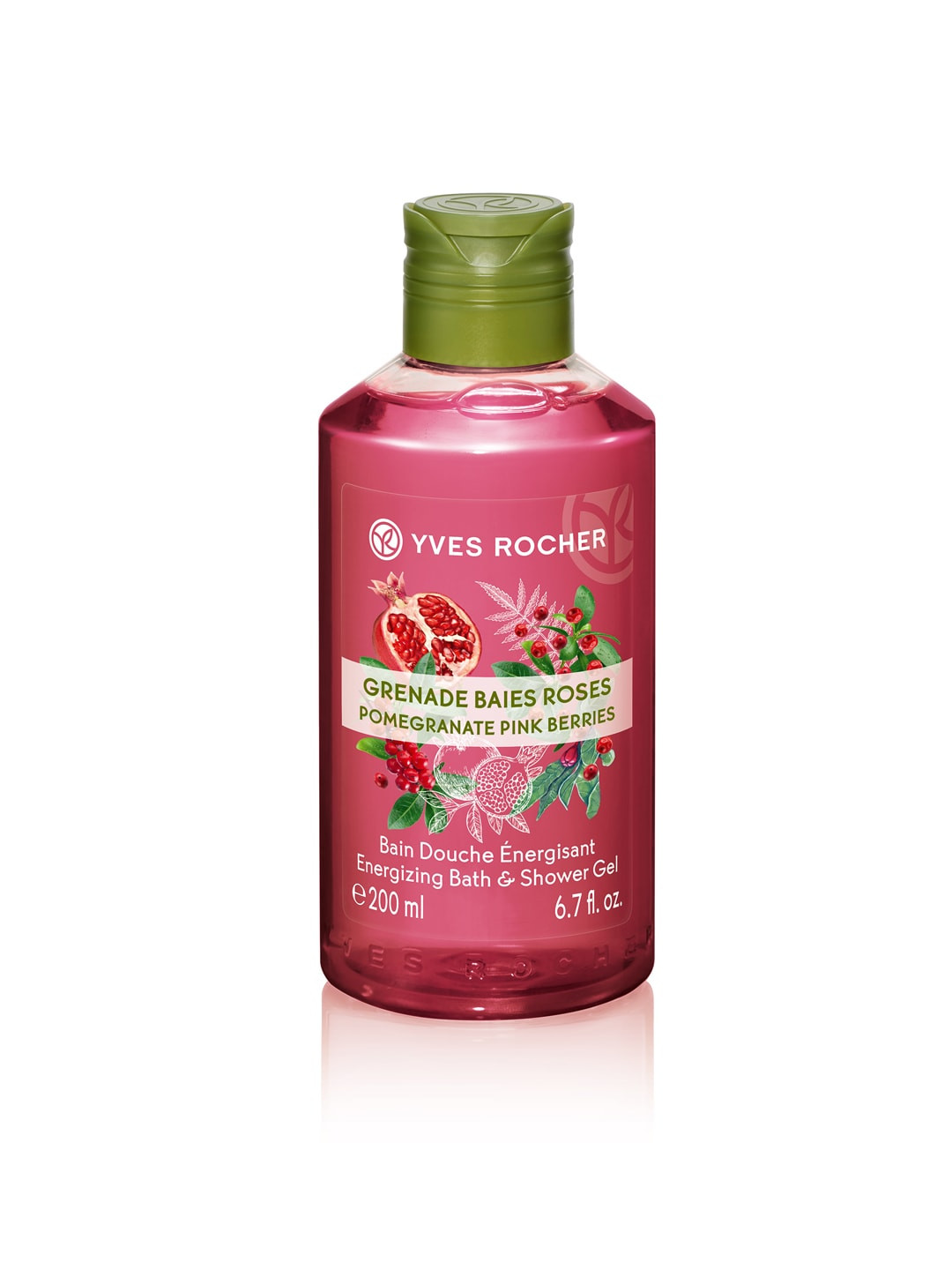Buy YVES ROCHER Sustainable Pomegranate Pink Berries Energizing Bath & Shower Gel 200 Ml Body