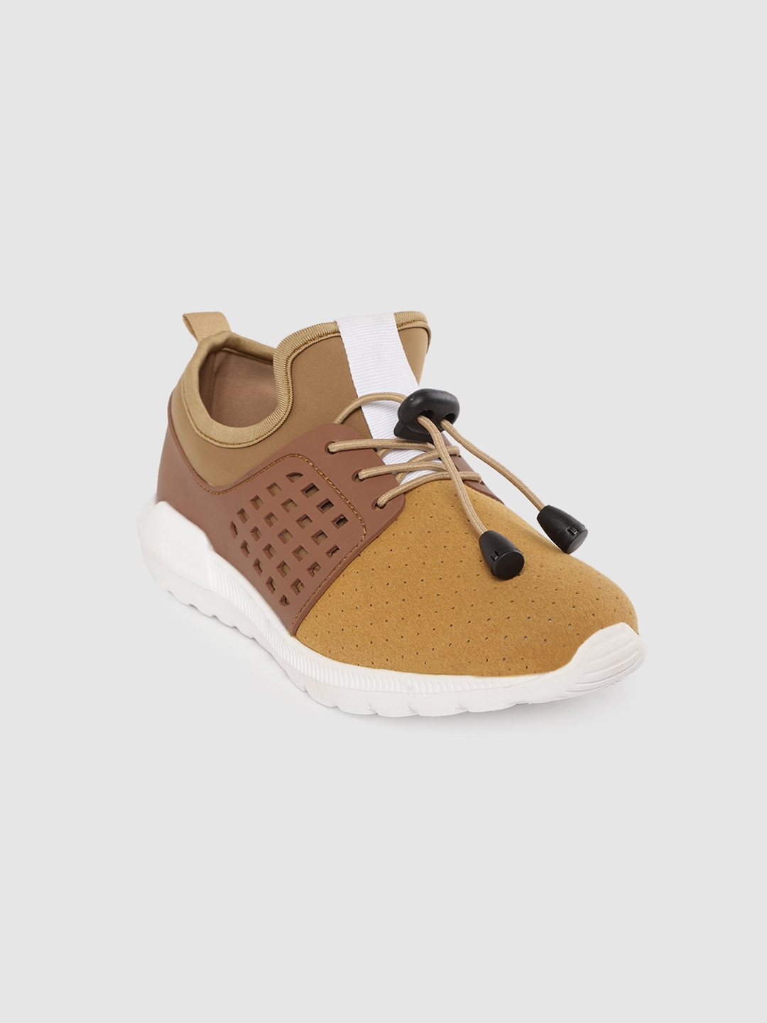 Buy Lee Cooper Boys Camel Brown Colorblocked Perforations Sneakers - Casual Shoes for Boys 
