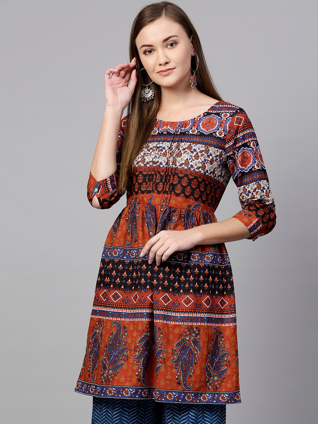 Multi rainbow Tunic - Colorful handmade Beauty