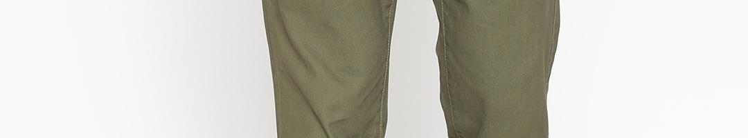 Buy OVS Men Olive Green Slim Fit Solid Joggers - Trousers for Men ...