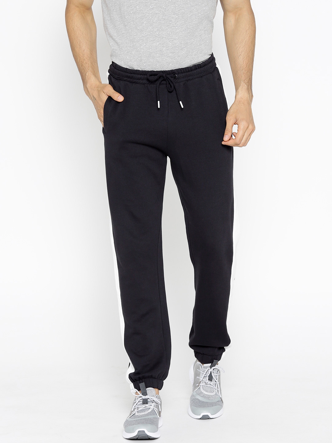 Buy OVS Men Black Baggy Fit Solid Joggers - Track Pants for Men 9036233 ...