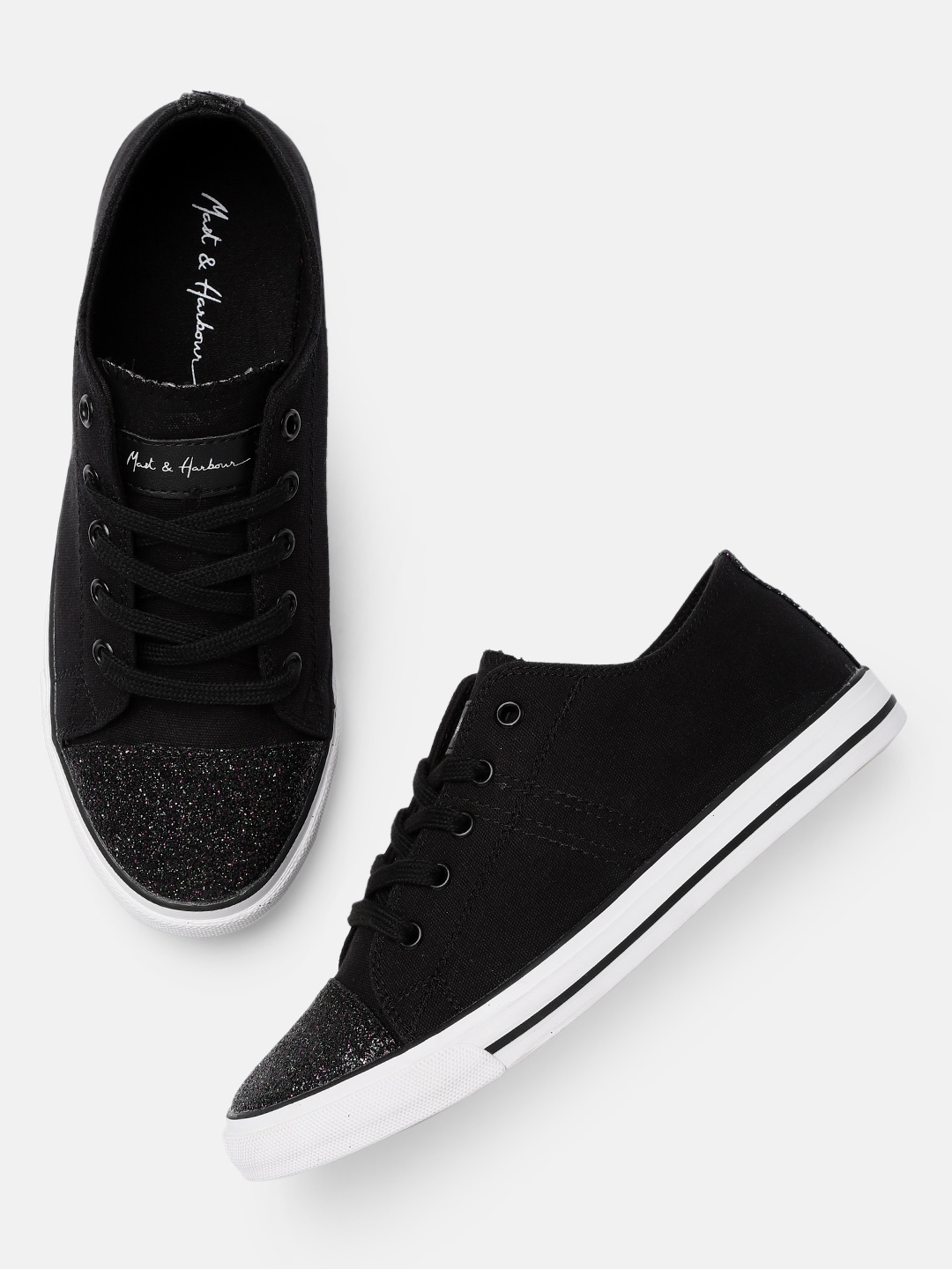 mast and harbour black sneakers