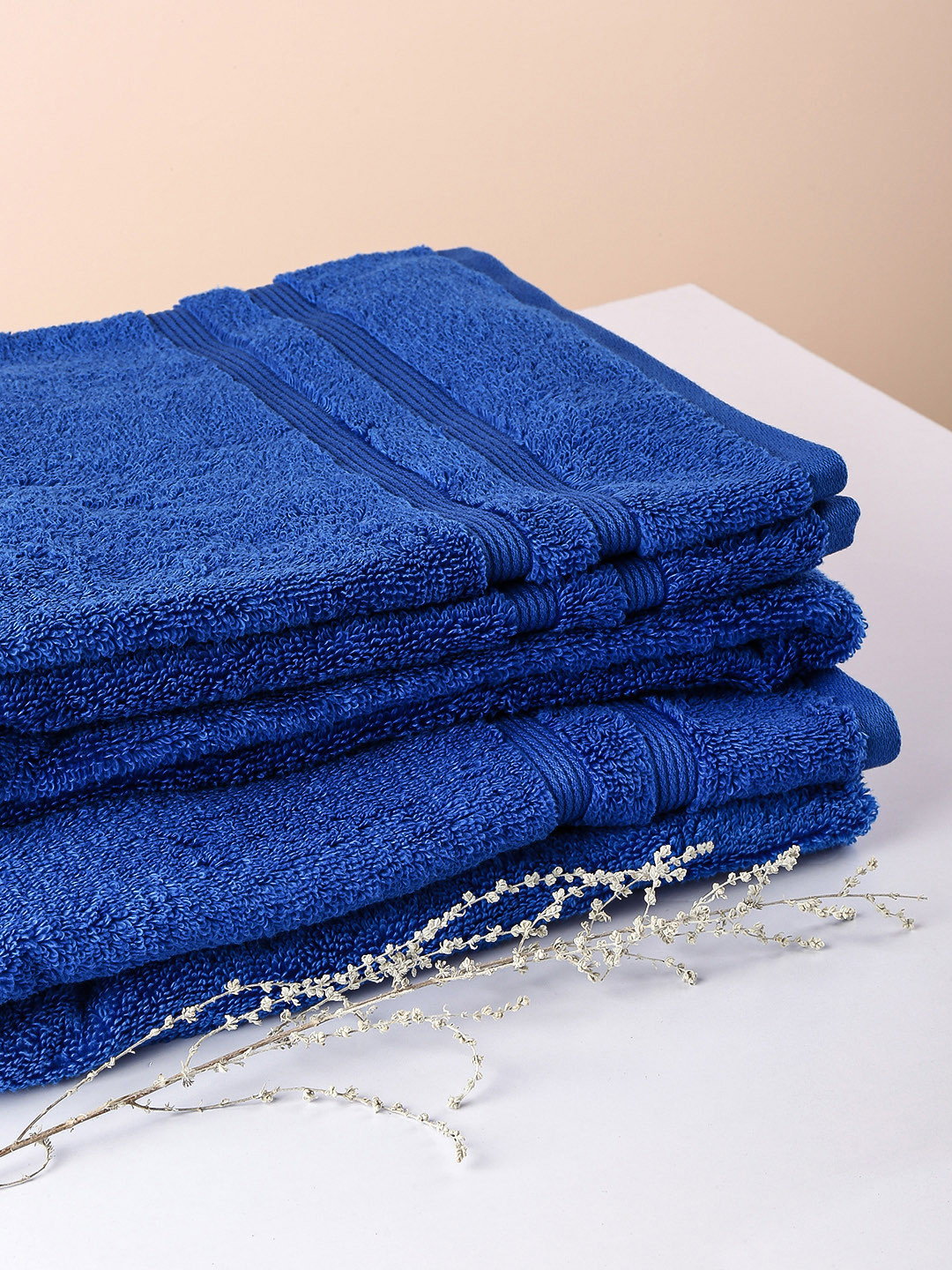 Buy Aura Unisex Blue Pack Of 2 Solid Bath Towels Bath Towels for