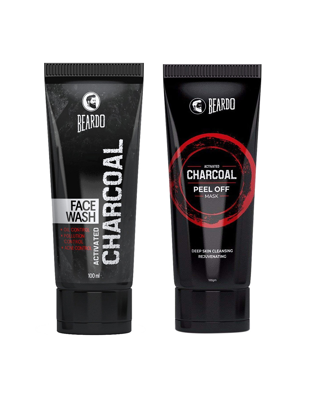 Buy Beardo Men Set Of Activated Charcoal Mask & Face Wash Sheet Masks