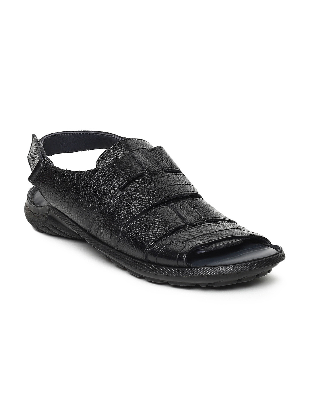 Buy GABICCI Men Black Leather Sandals - Sandals for Men 9051581 | Myntra