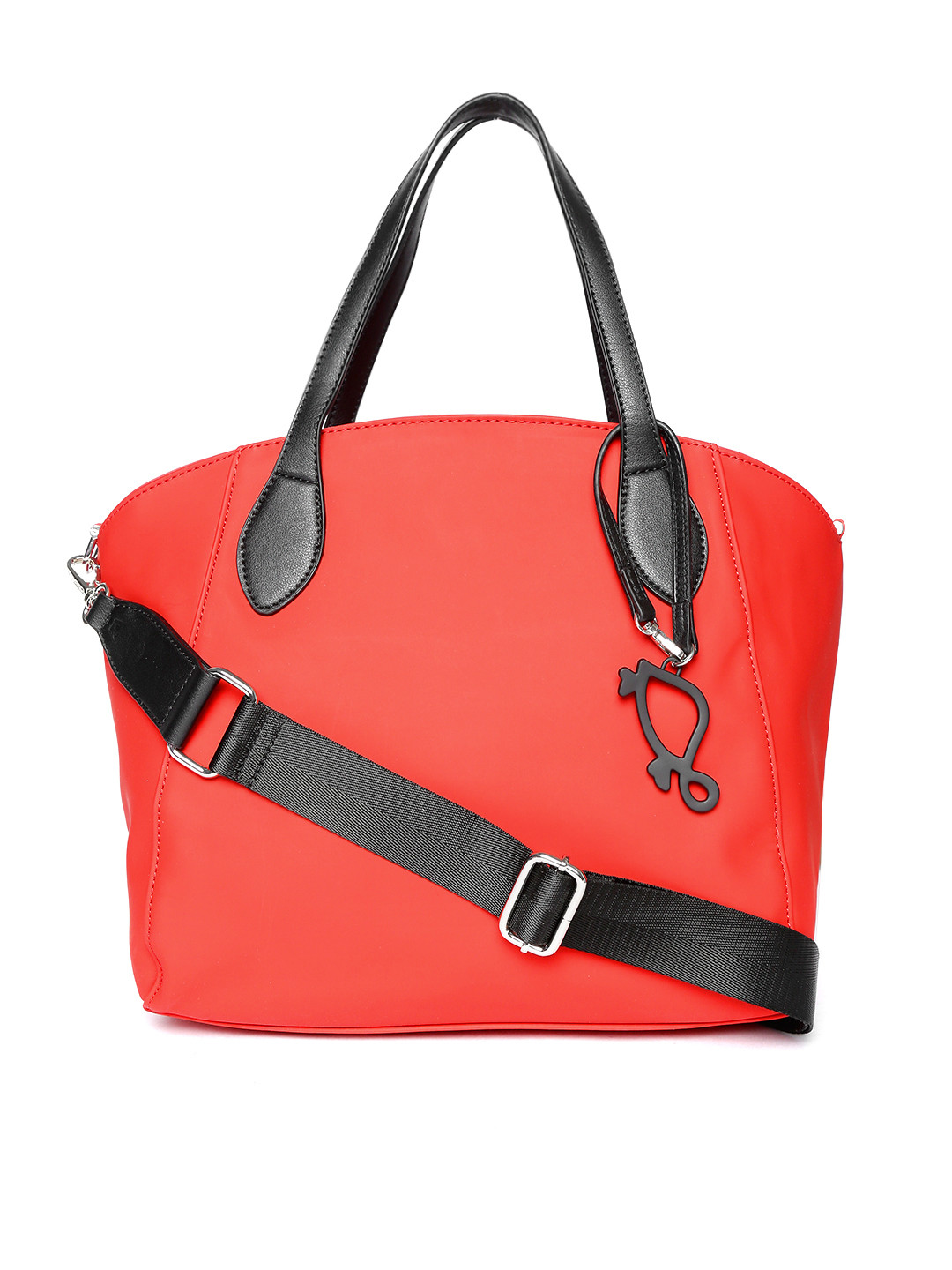 Buy CARPISA Red Solid Handheld Bag With Detachable Sling Strap