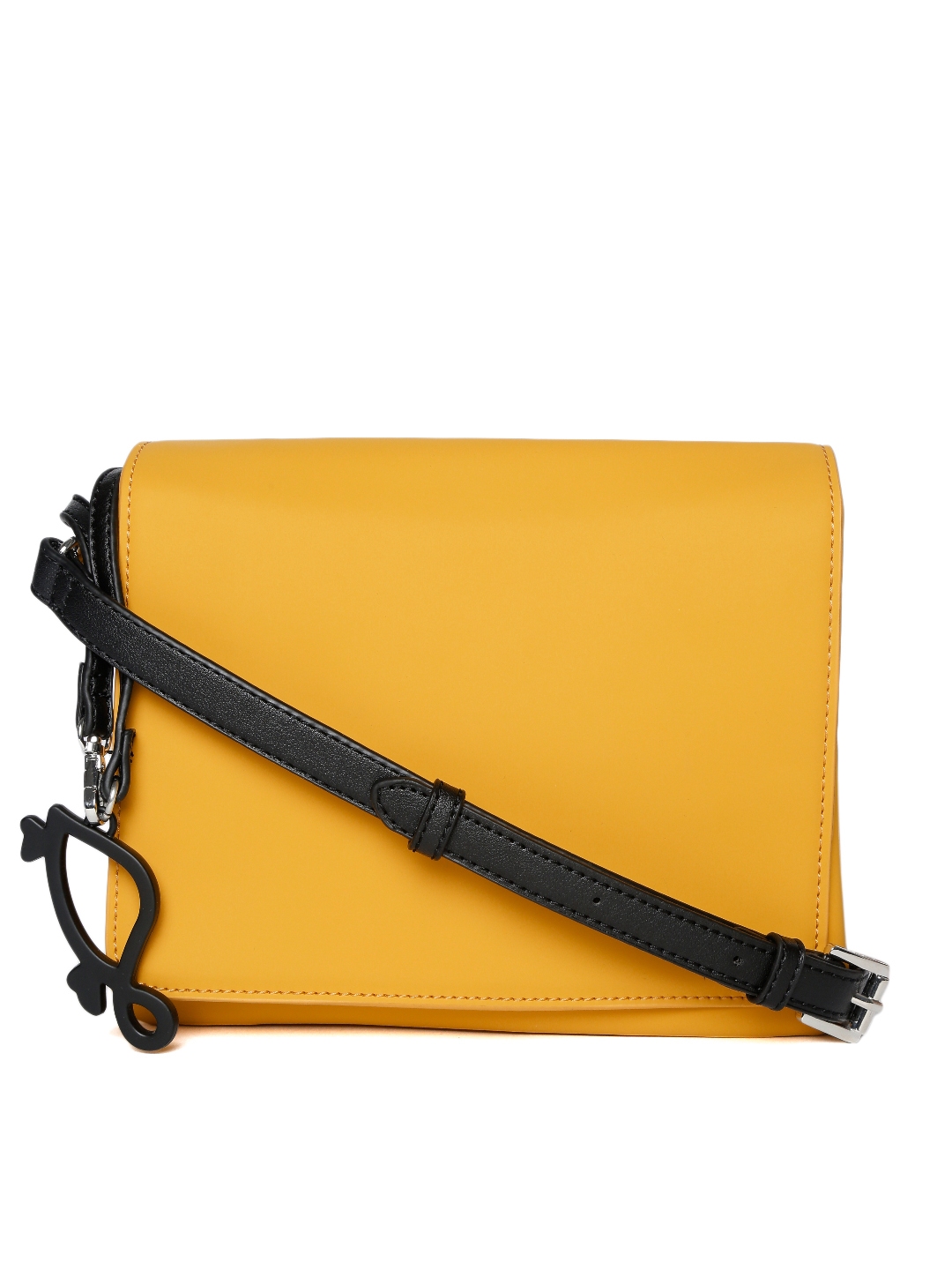 Buy CARPISA Mustard Yellow Solid Sling Bag Handbags for Women 9052623