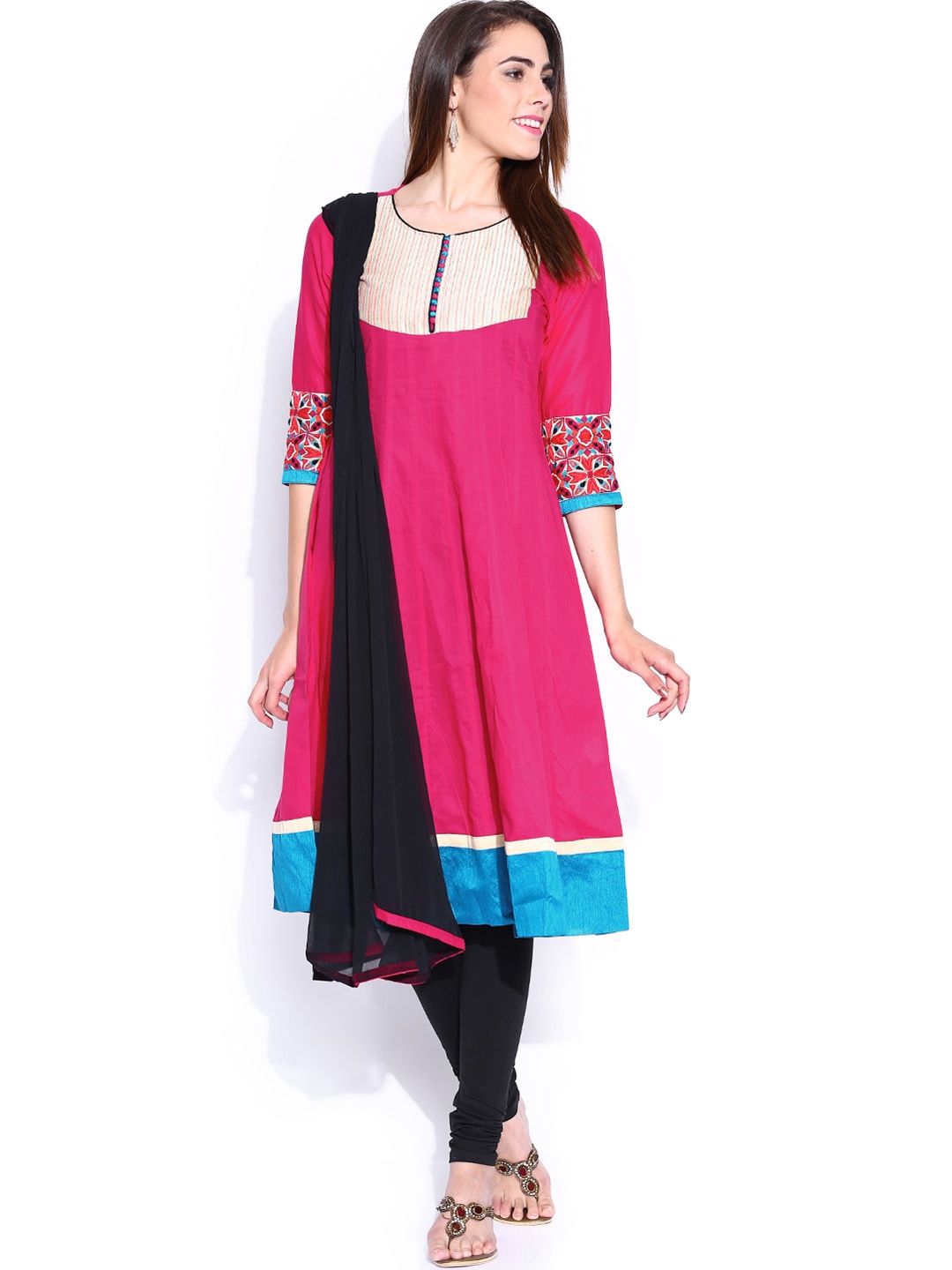 myntra unstitched churidar materials