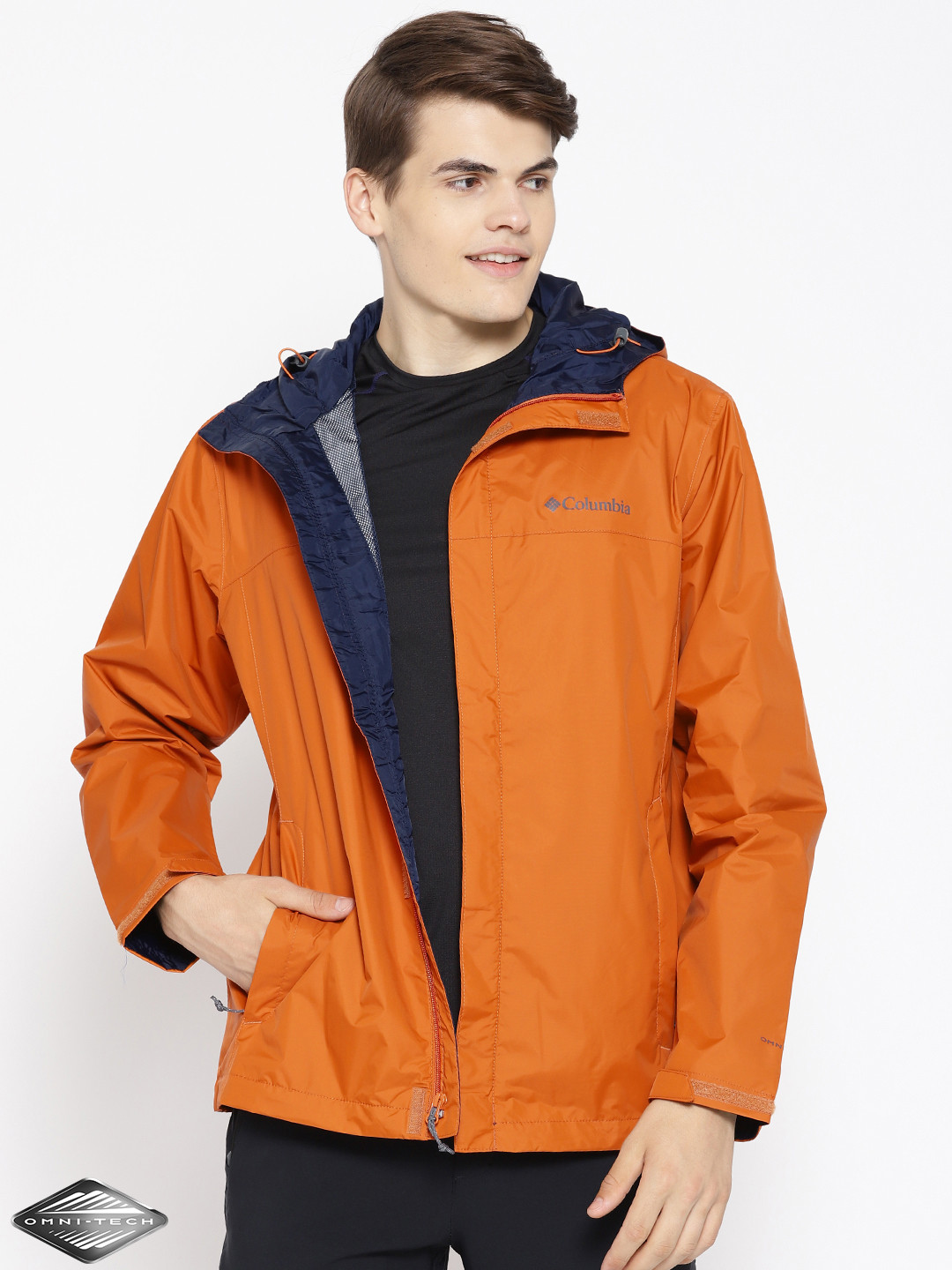 Buy Columbia Men Orange Solid Watertight II Waterproof Hooded Rain