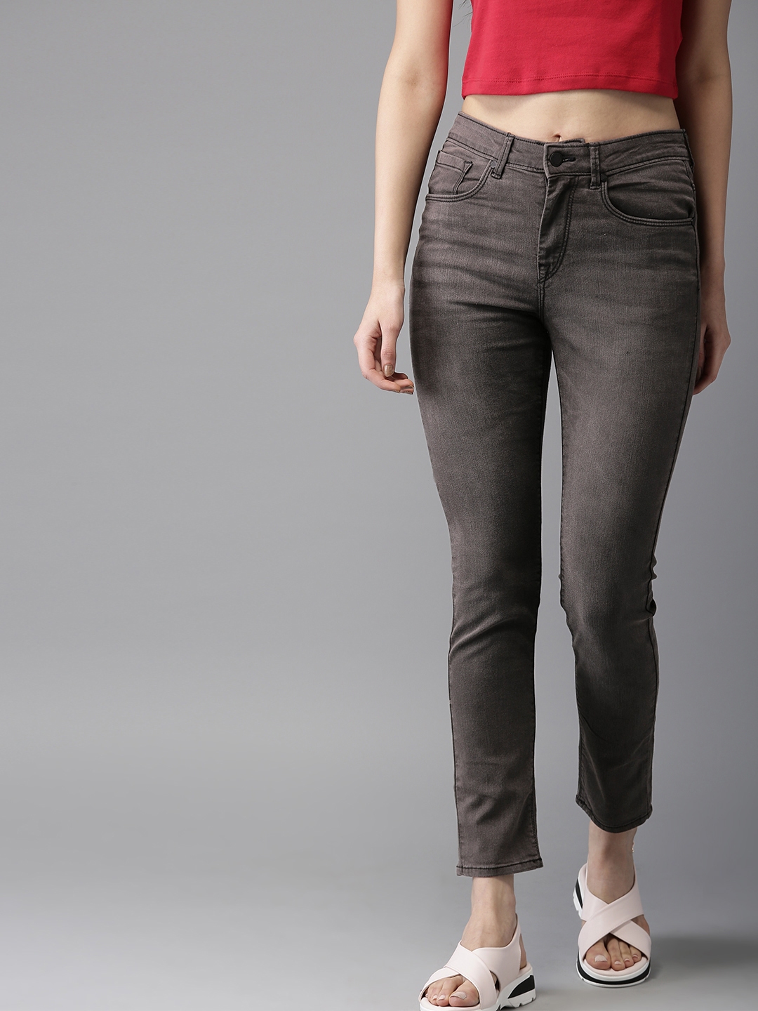 skinny fit high rise jeans for women
