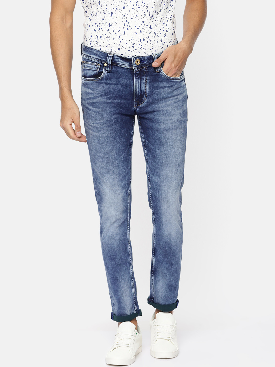 Buy Killer Men Blue Dunn Skinny Fit Mid Rise Clean Look Stretchable 