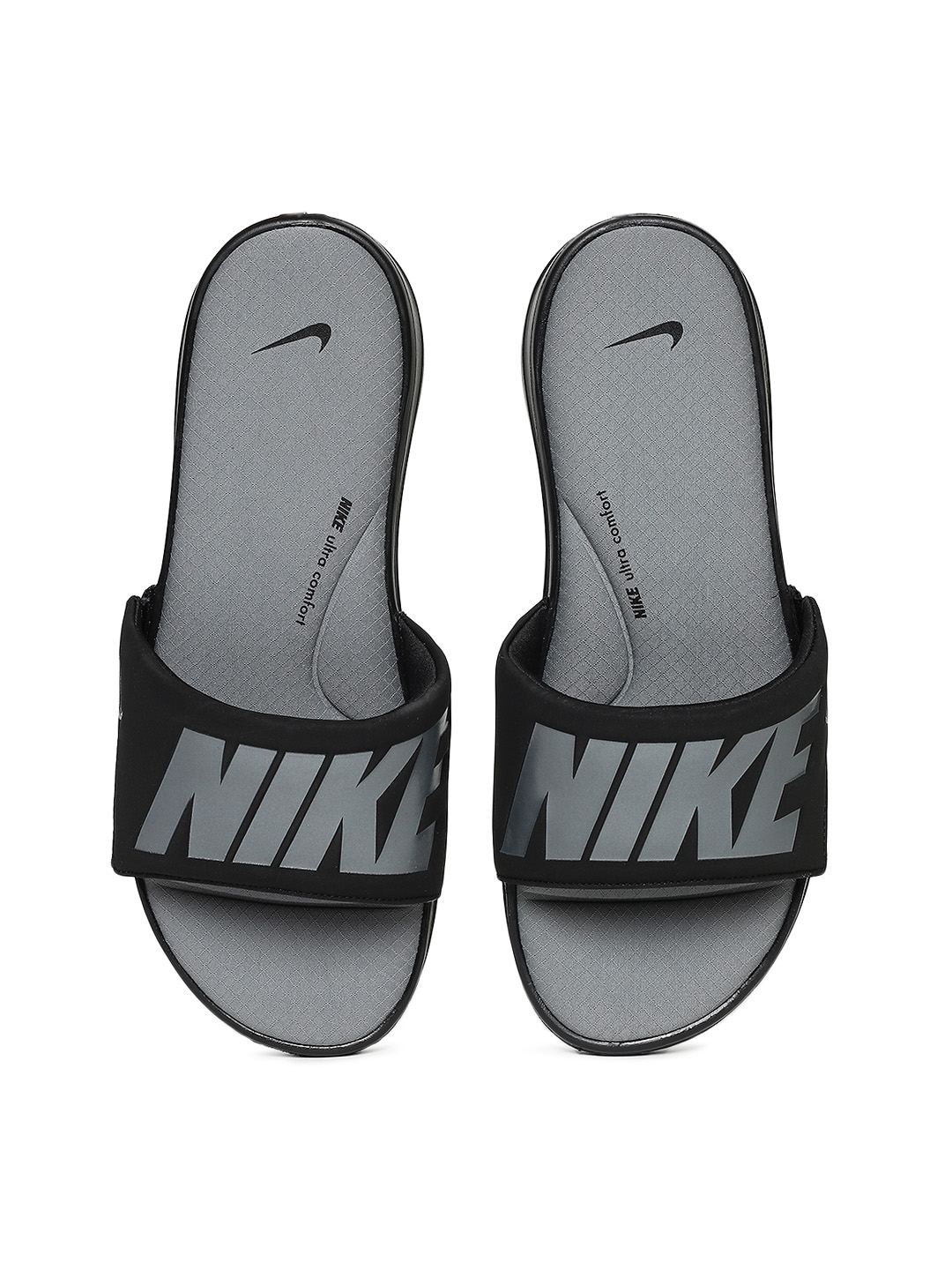 Buy Nike Men Ultra Comfort 3 Black Grey Printed Sliders Flip