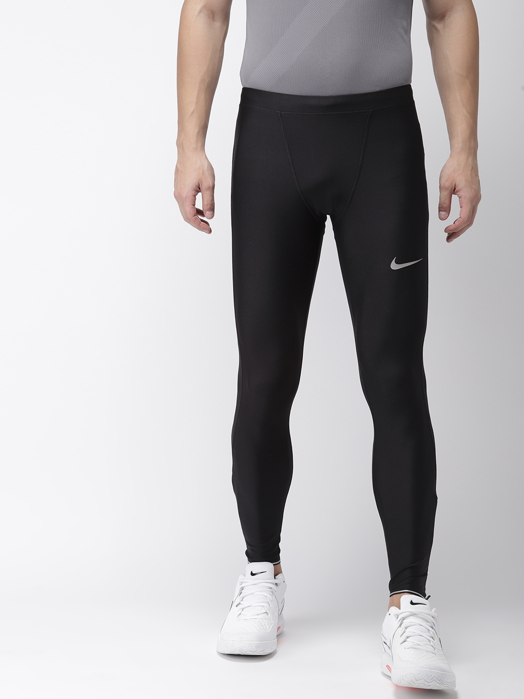 nike plain black leggings