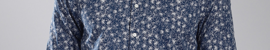 Buy Tommy Hilfiger Blue Floral Print New York Fit Shirt - Shirts for ...