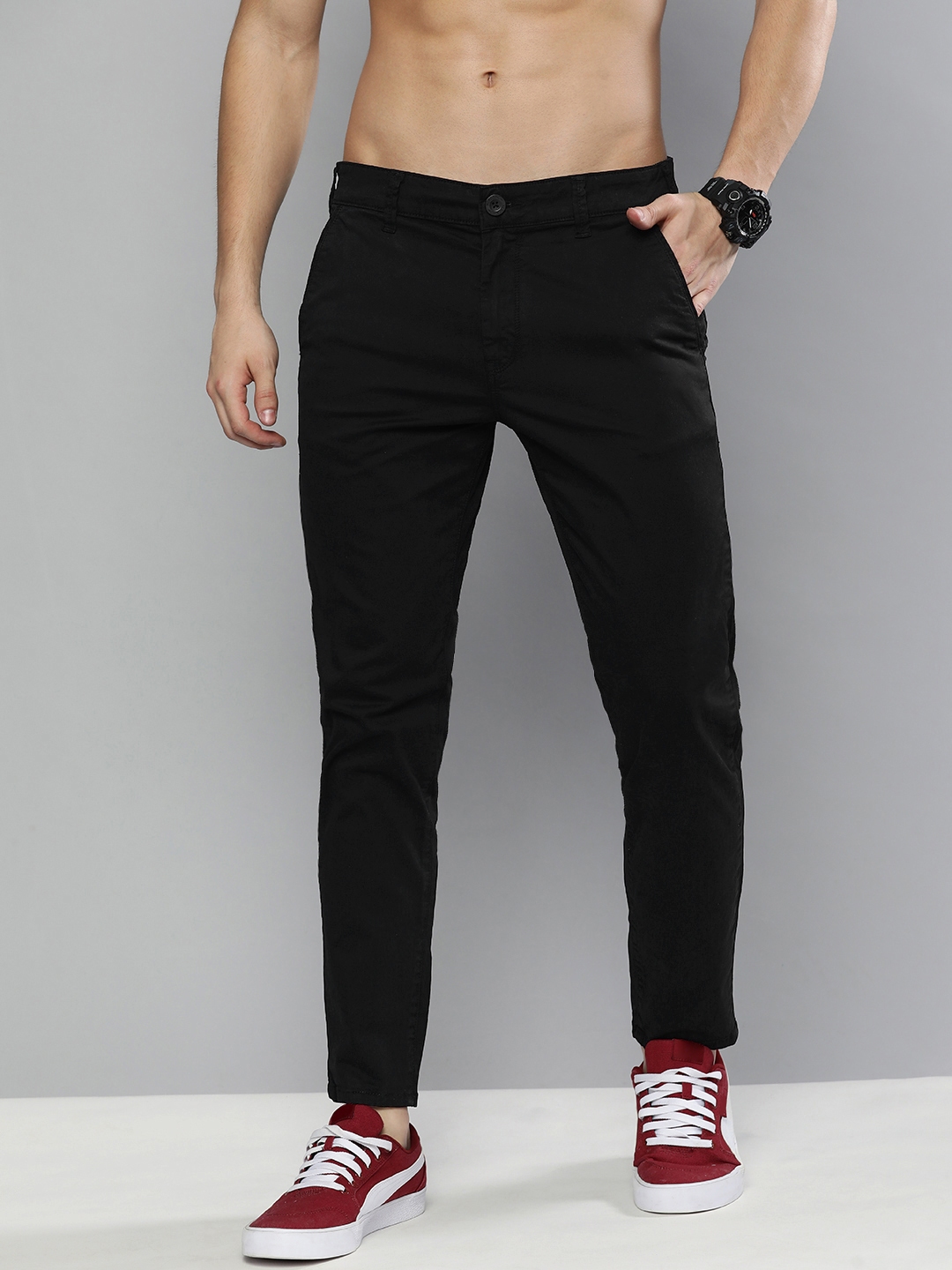 black slim fit chinos