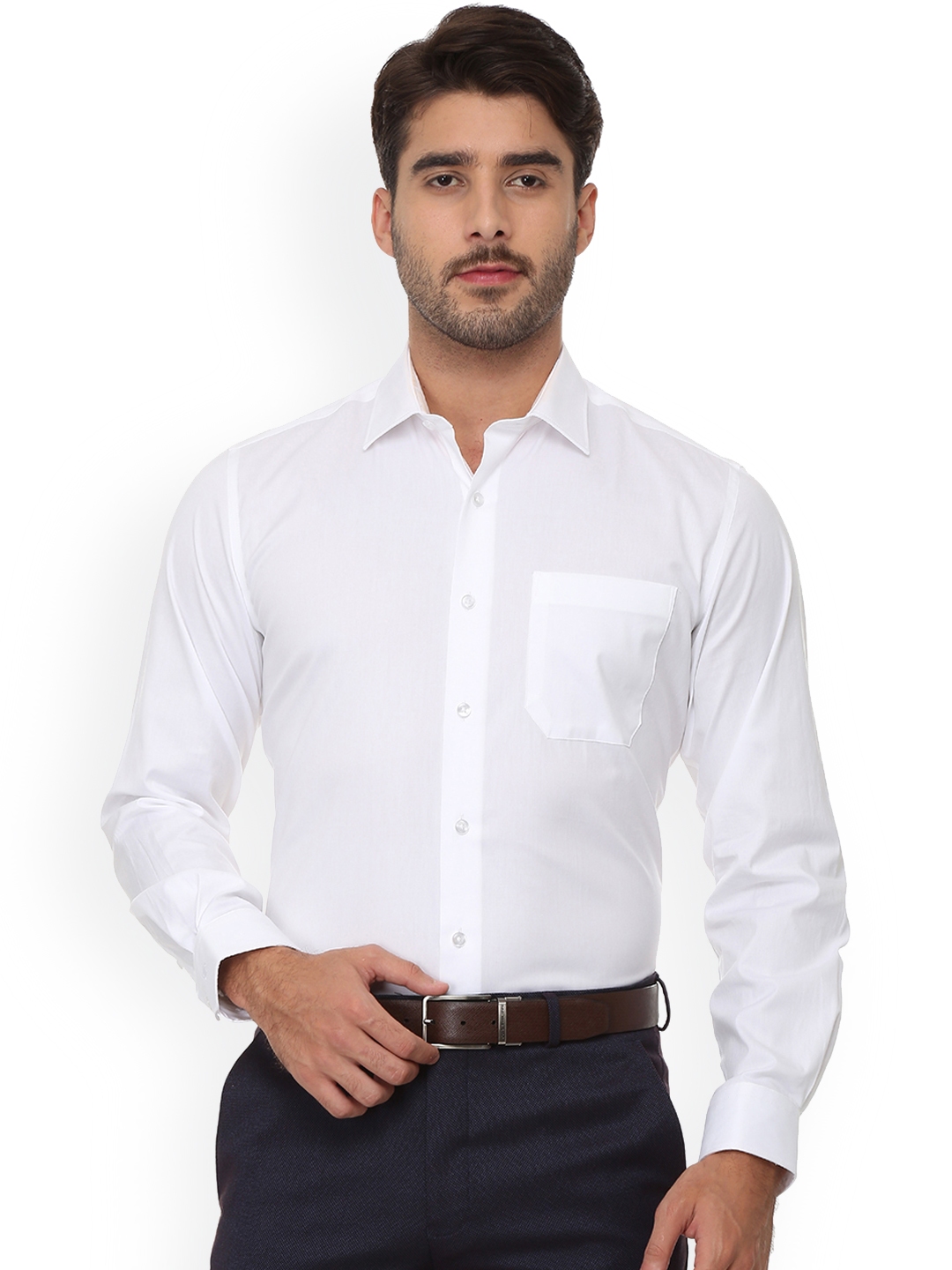 Buy Louis Philippe Men White Slim Fit Solid Formal Shirt - Shirts for Men 9104421 | Myntra