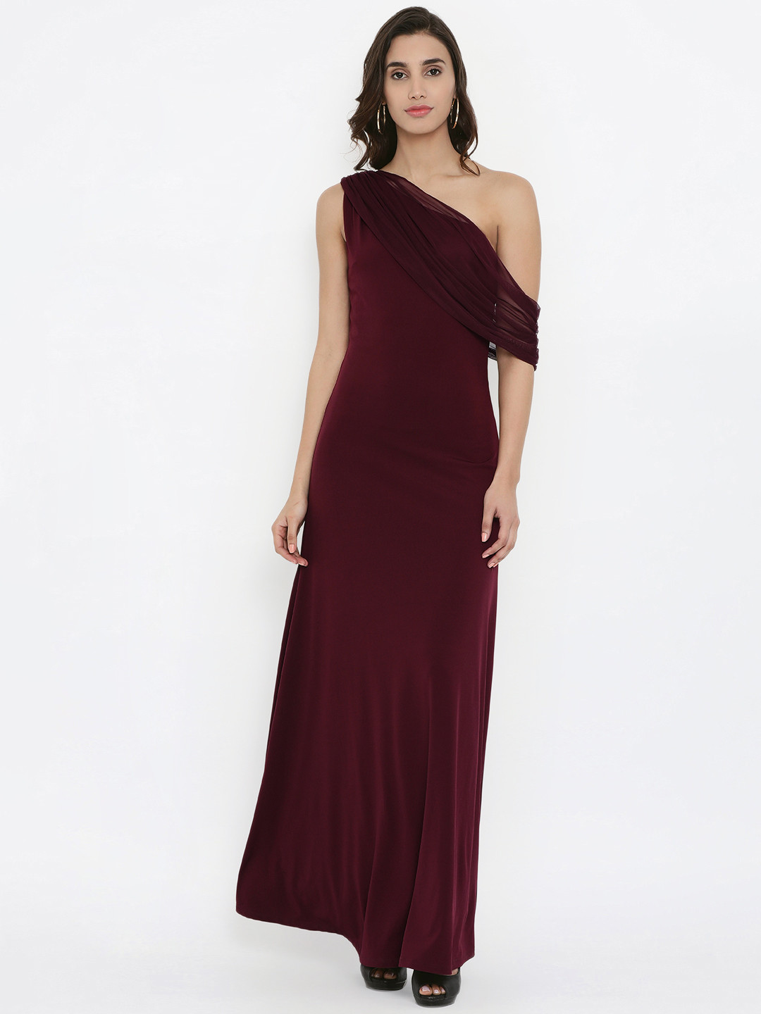 Buy Kazo Women Maroon Solid Maxi Dress Dresses for Women 9105117 Myntra