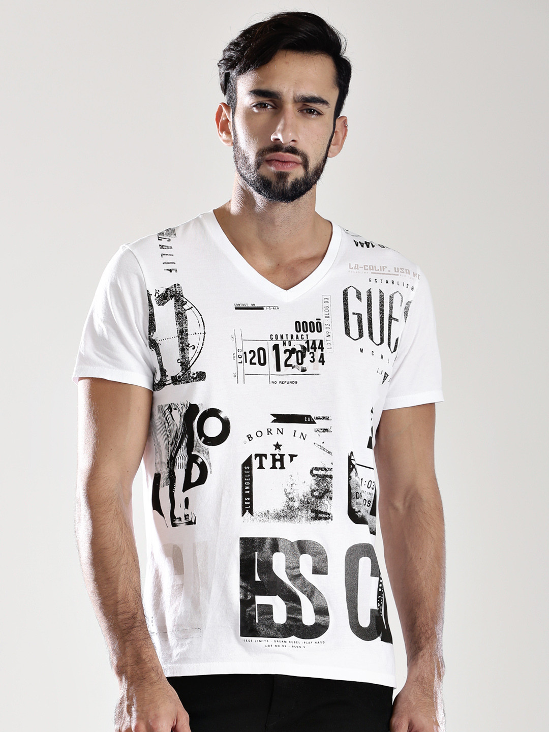 Guess Jeans White Cotton Men T-Shirt main image 1