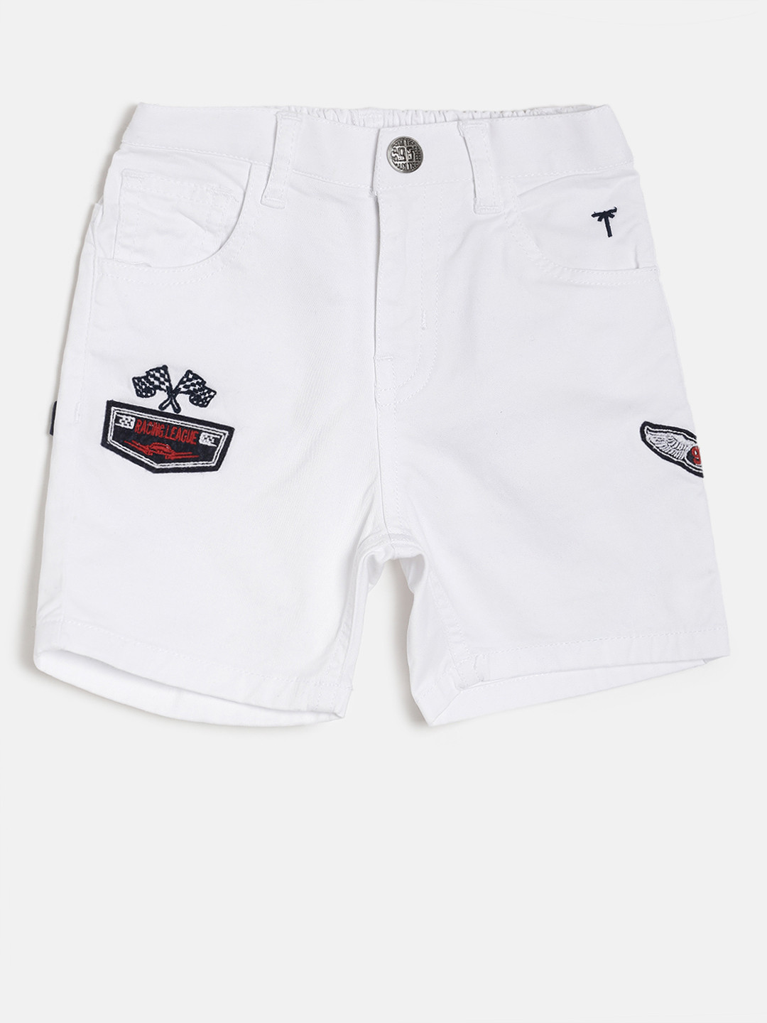 Buy Palm Tree Boys White Solid Regular Fit Shorts Shorts for Boys