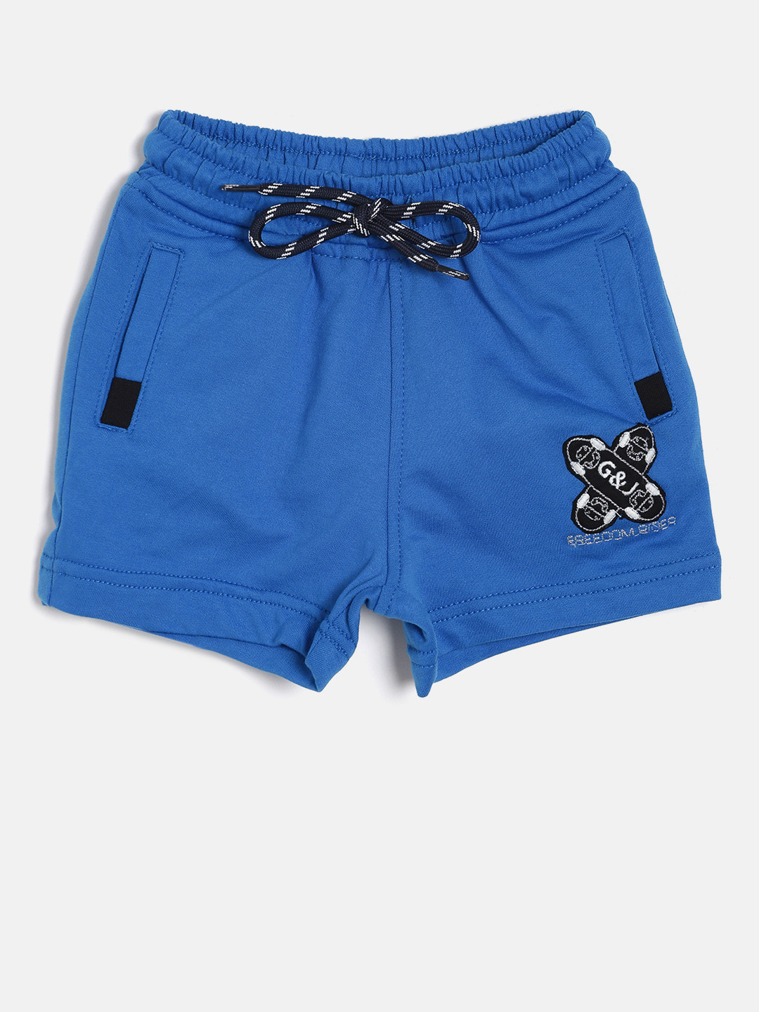 Buy Gini And Jony Boys Blue Solid Regular Fit Shorts Shorts for Boys