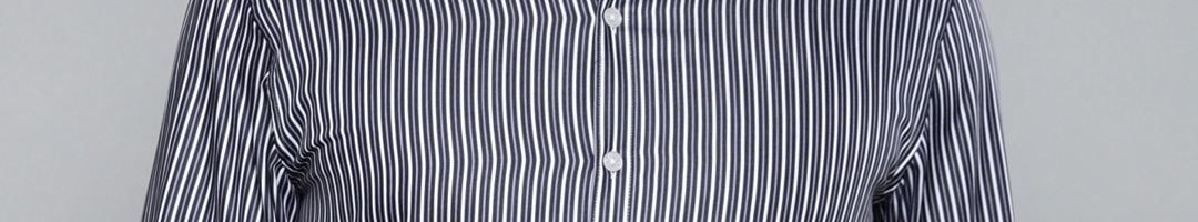Buy Louis Philippe Men Navy Blue & White Slim Fit Striped Casual Shirt - Shirts for Men 9133189 ...