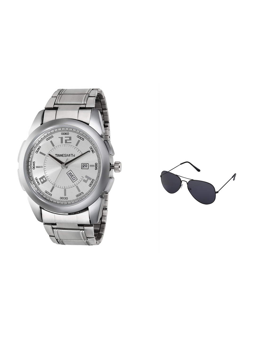 Buy TIMESMITH Men Silver Toned Analogue Watch With Sunglasses TSC 025