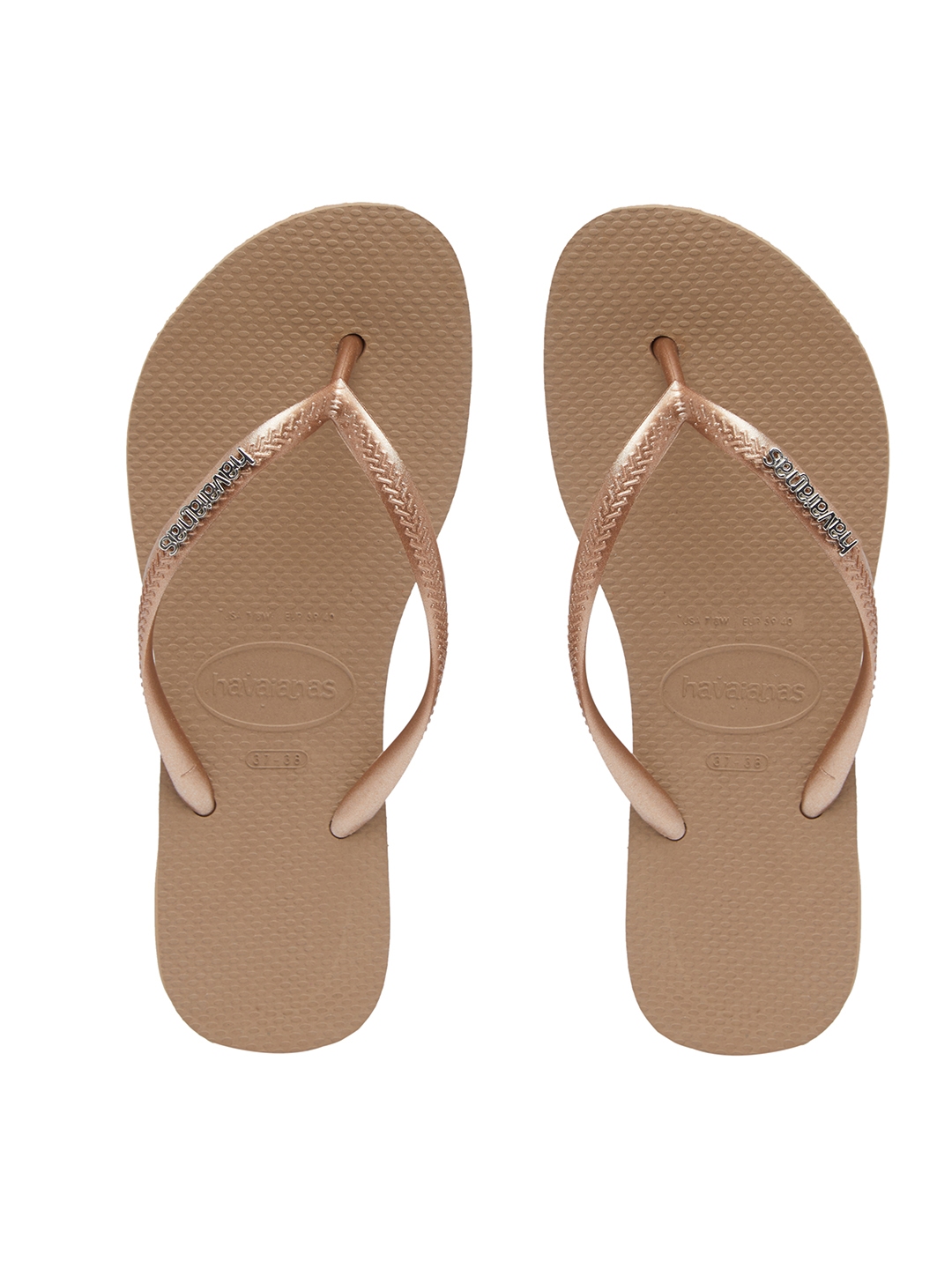 havaianas gold metal logo