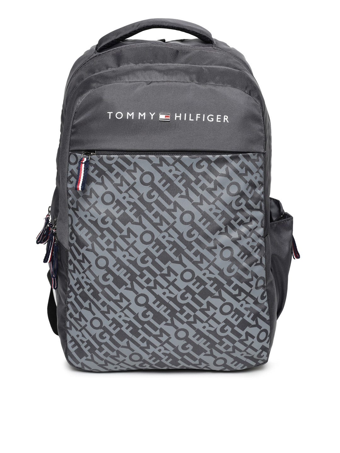 Buy Tommy Hilfiger Unisex Grey Typography Backpack Backpacks for