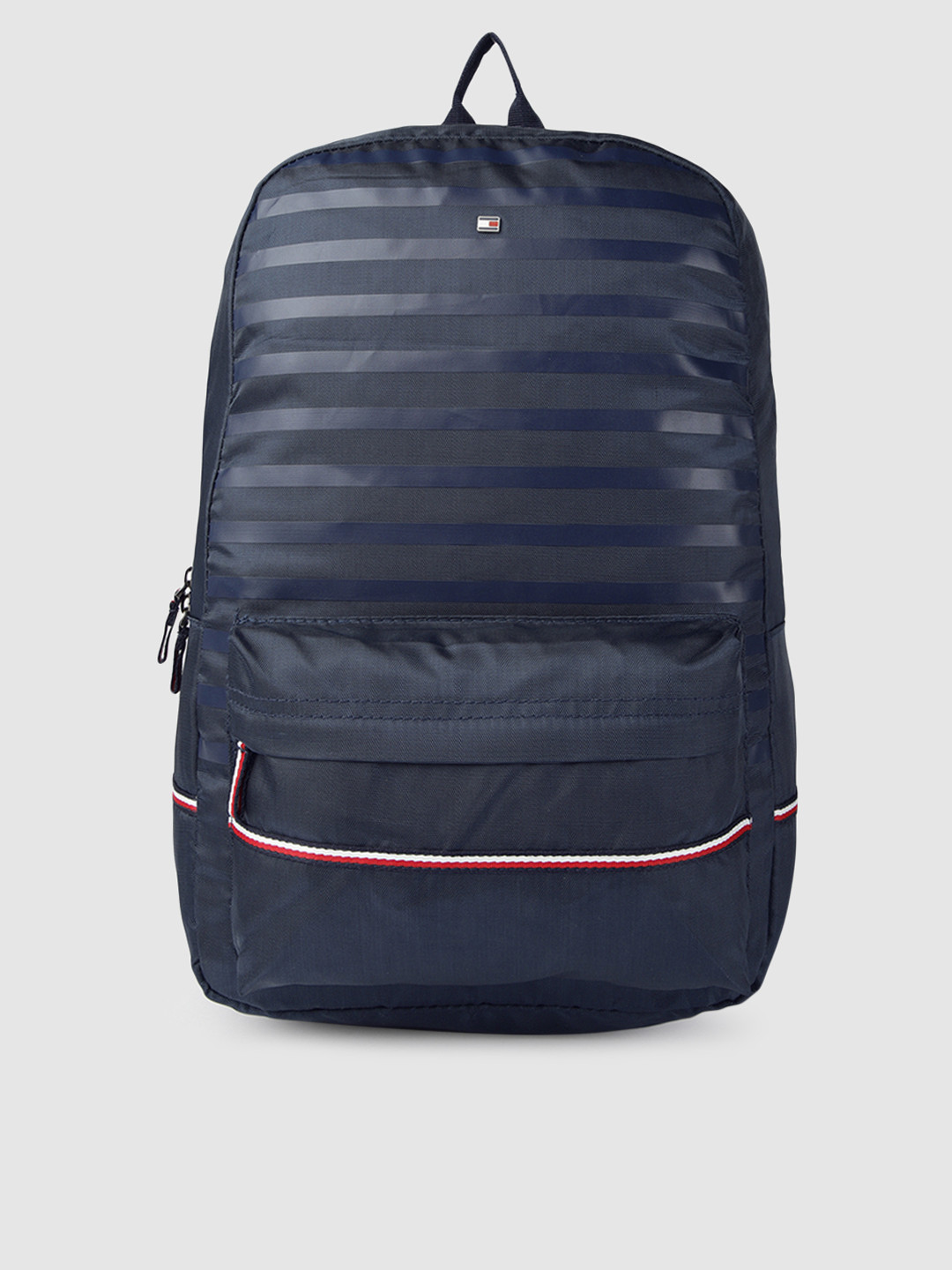 Buy Tommy Hilfiger Unisex Navy Blue Striped Backpack Backpacks for