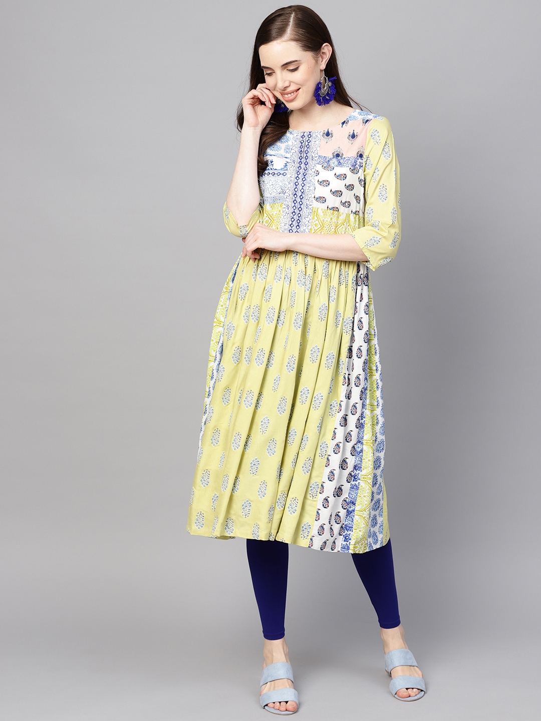 greenish blue kurti