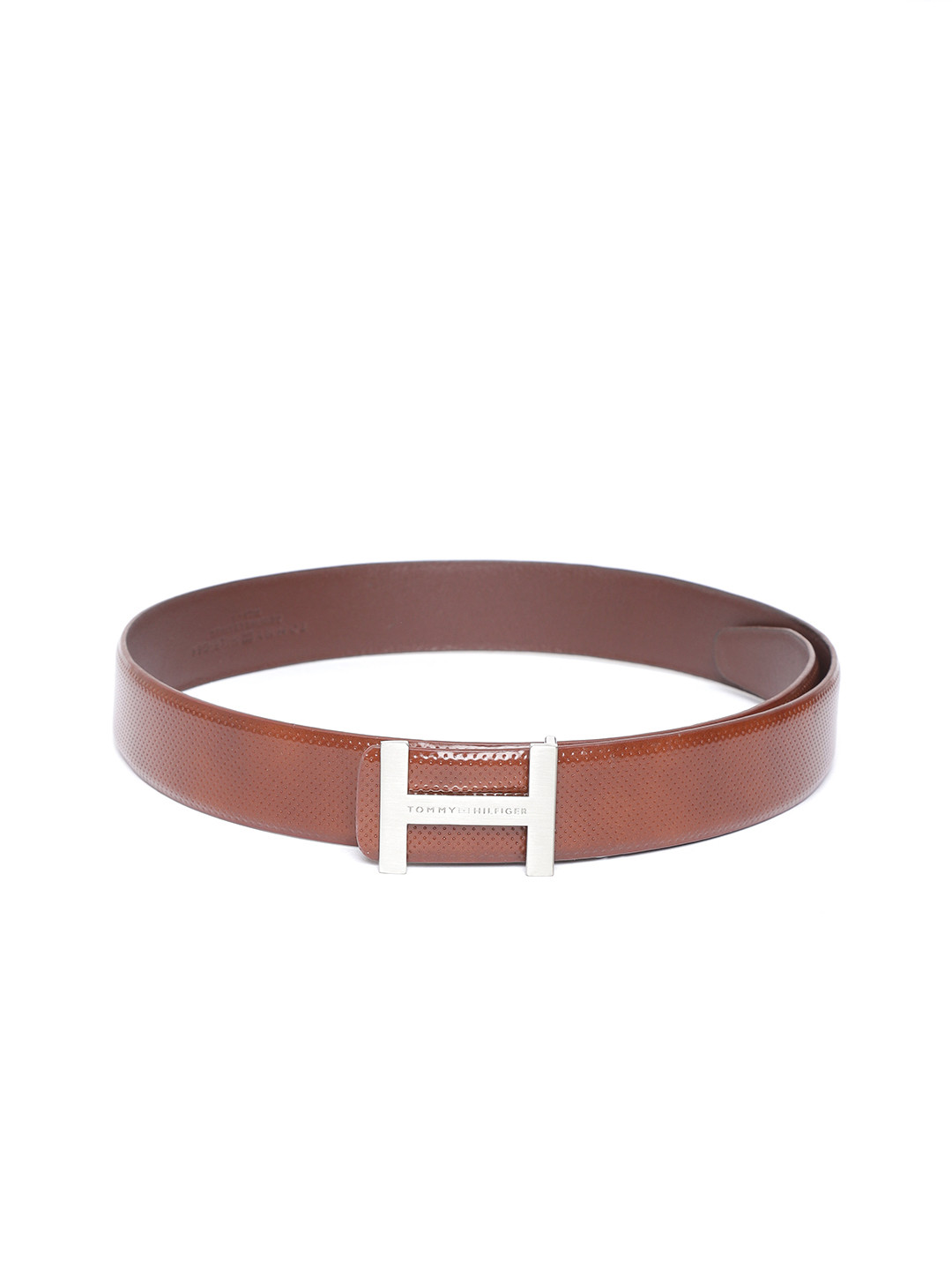Buy Tommy Hilfiger Men Brown Textured Leather Belt Belts for Men
