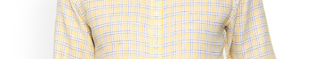 Buy Louis Philippe Men Yellow Slim Fit Checked Linen Formal Shirt - Shirts for Men 9159373 | Myntra