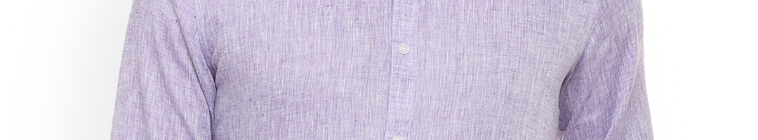 Buy Louis Philippe Men Purple Slim Fit Self Design Linen Formal Shirt - Shirts for Men 9159453 ...