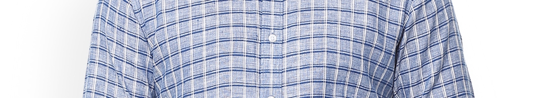 Buy Louis Philippe Men Blue Slim Fit Checked Linen Formal Shirt - Shirts for Men 9159927 | Myntra